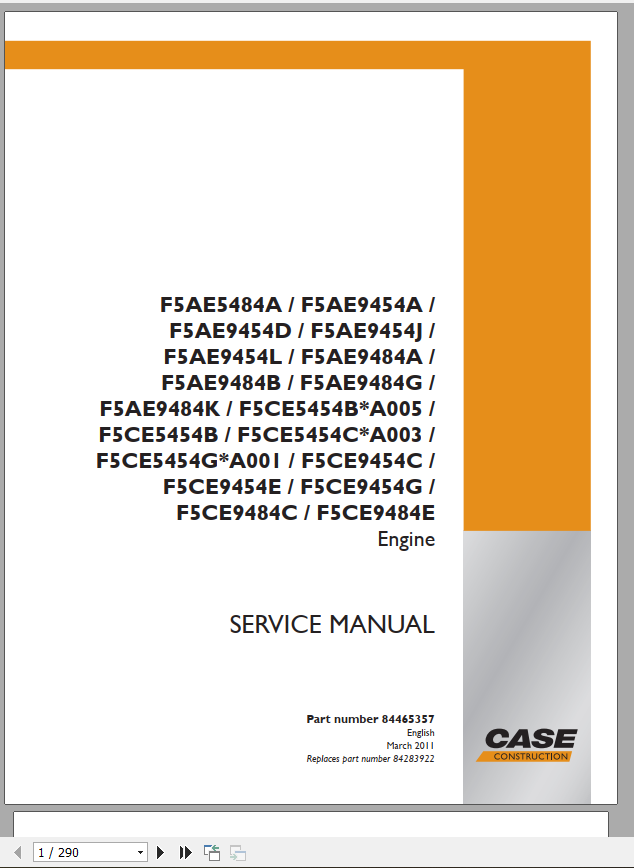 Case Engine CNH F5AE F5CE Service Manual84465357 1