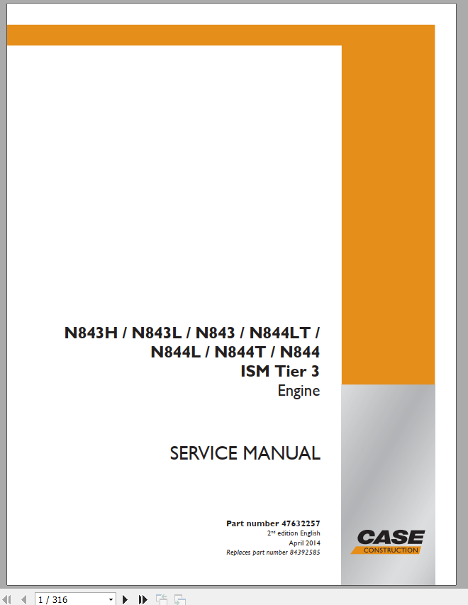 Case Engine Cummin ISM Tier 3 Service Manual47632257 1