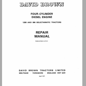 Case Engine David Brown 990 1200 Repair Manual9 37121 1