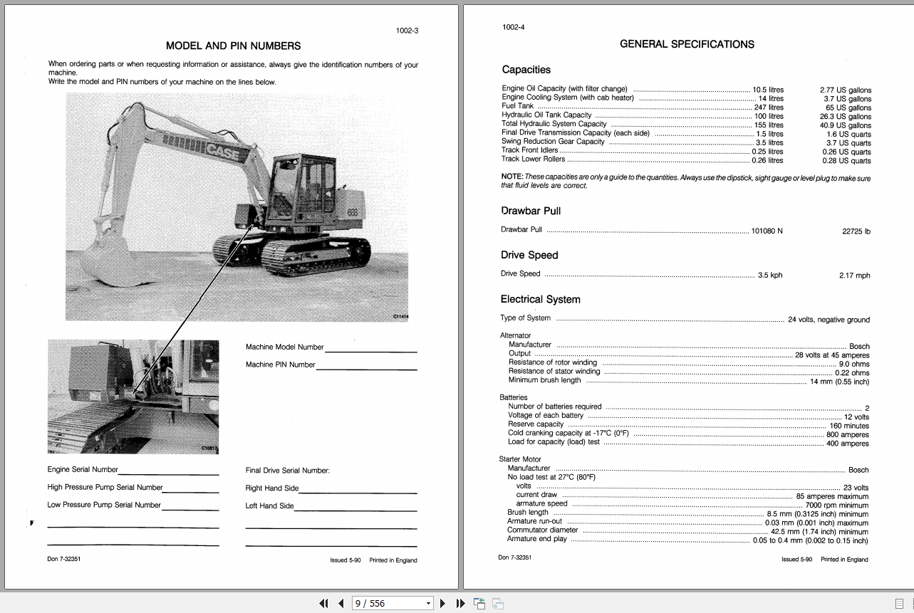 Case Excavator 688C Service Manual7 32653 3