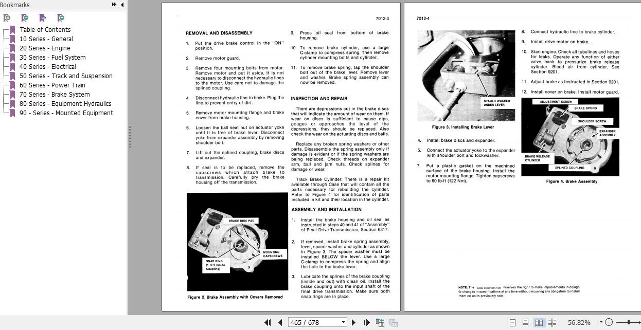 Case Excavator 880B Service Manual9 68144 3