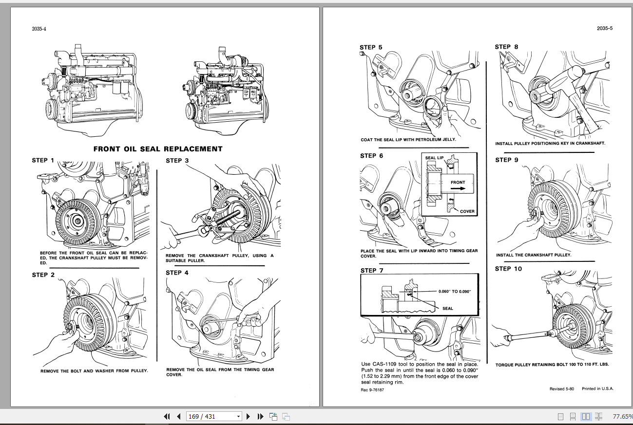 Case Excavator 880 Service Manual9 72127R0 2