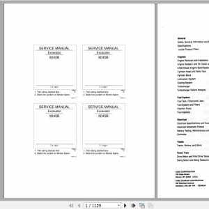 Case Excavator 9045B Service Manual7 11401R0 1