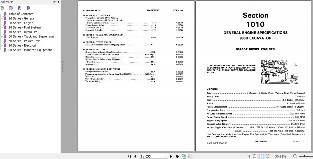 Case Excavator 980B Service Manual9 66739R0 2