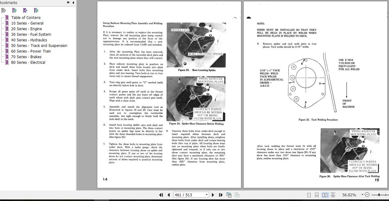 Case Excavator 980 Service Manual9 73476R0 3