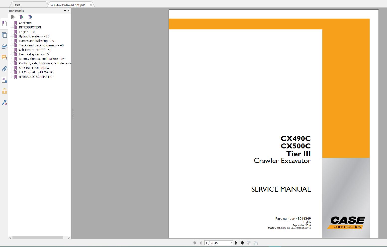 Case Excavators New Model Service Manual Full DVD12