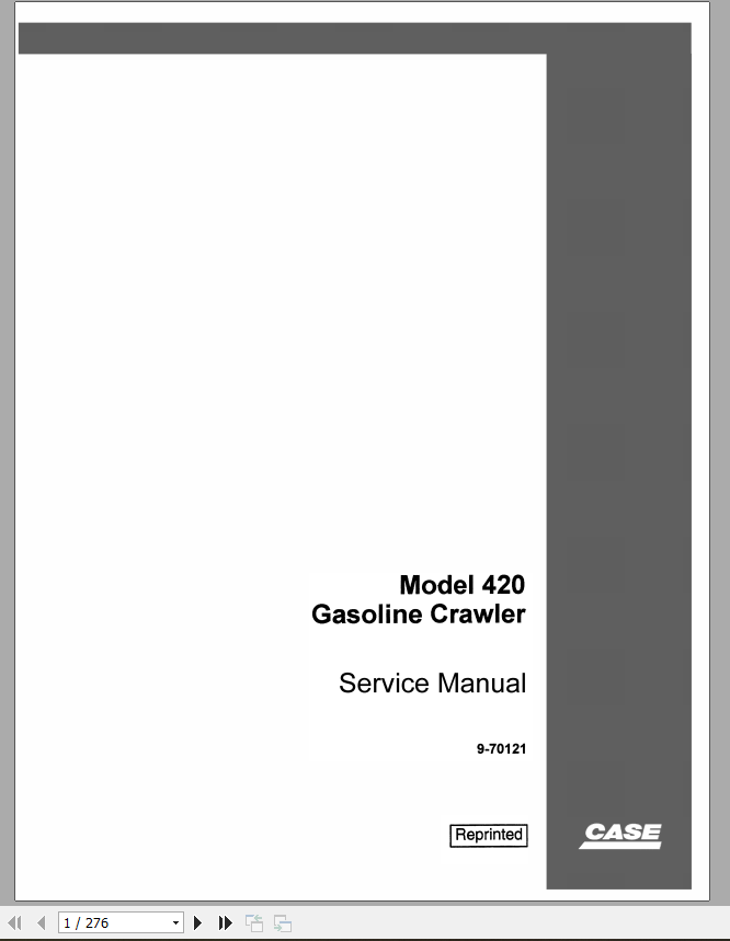 Case Gasoline Crawler 420 Service Manual9 70121 1