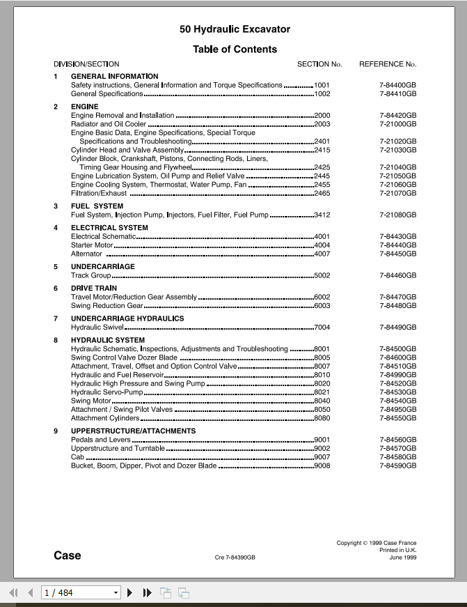 Case Hydraulic Excavator 50 Service Manual7 21100 1
