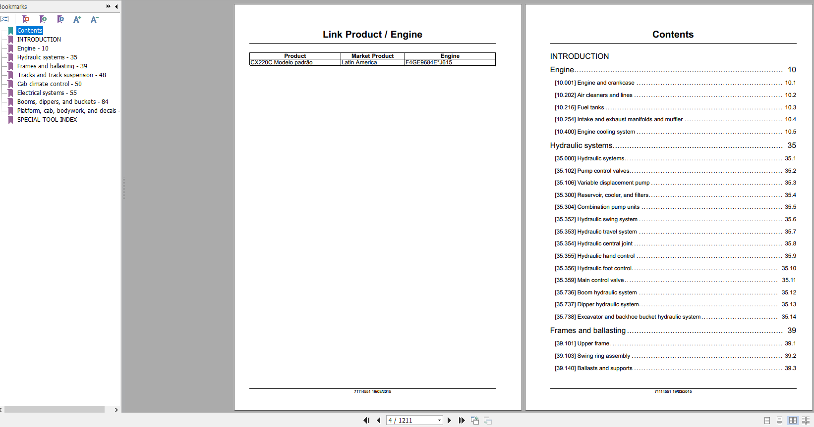 Case Hydraulic Excavator CX220C Service Manual71114551 2