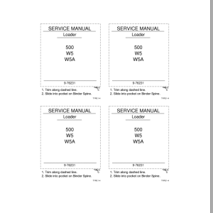 Case Loader 500 W5 W5A Service Manual9 76231R0 1