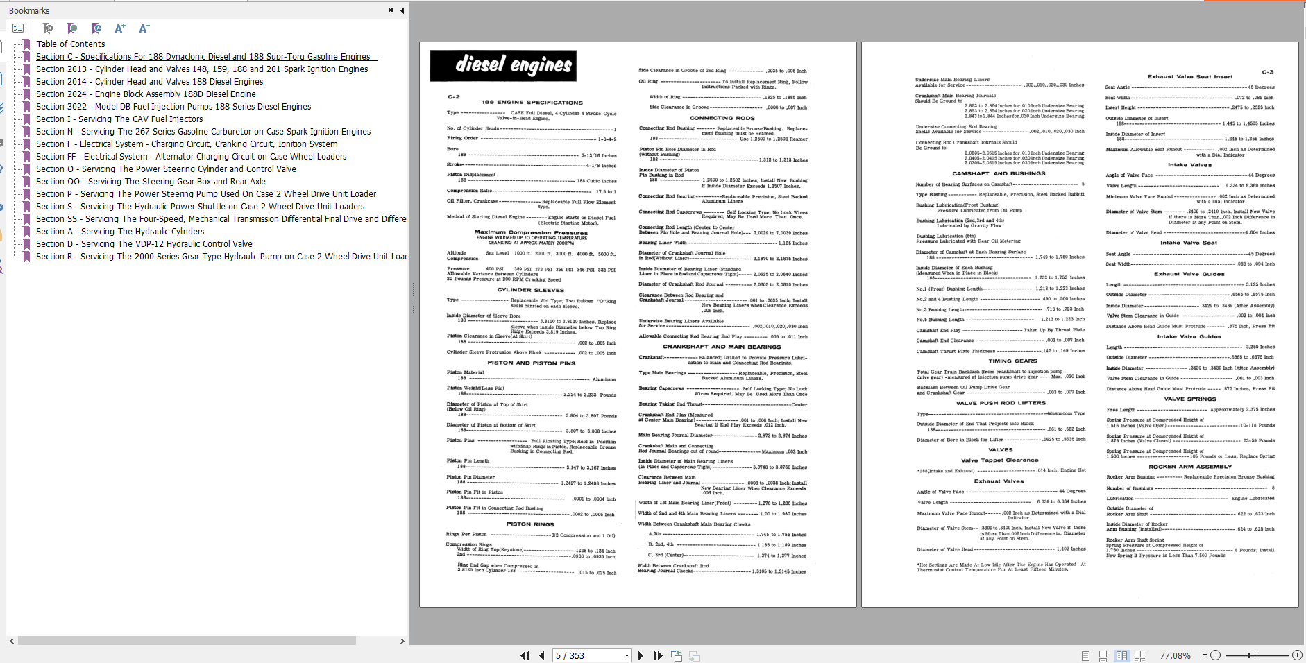 Case Loader 500 W5 W5A Service Manual9 76231R0 2