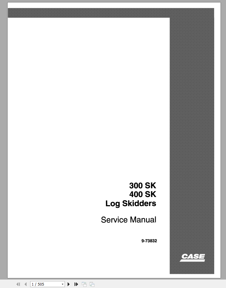 Case Log Skidders 300SK 400SK Service Manual9 73832 1
