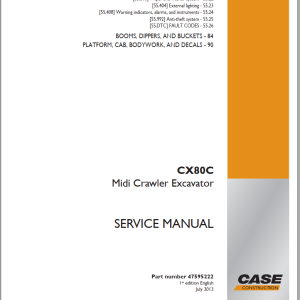 Case Midi Crawler Excavator CX80C Service Manual 1