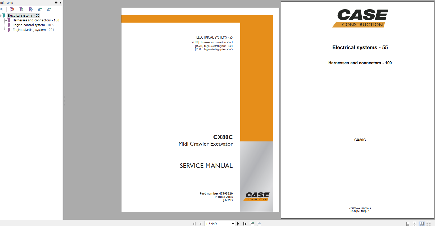 Case Midi Crawler Excavator CX80C Service Manual 2