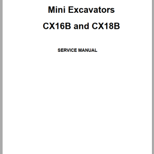 Case Mini Excavator CX16B CX18B Service Manual9 88670 1