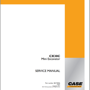 Case Mini Excavator CX30C Service Manual48175006 1