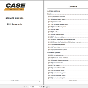 Case Mini Excavator CX33C Service Manual 1