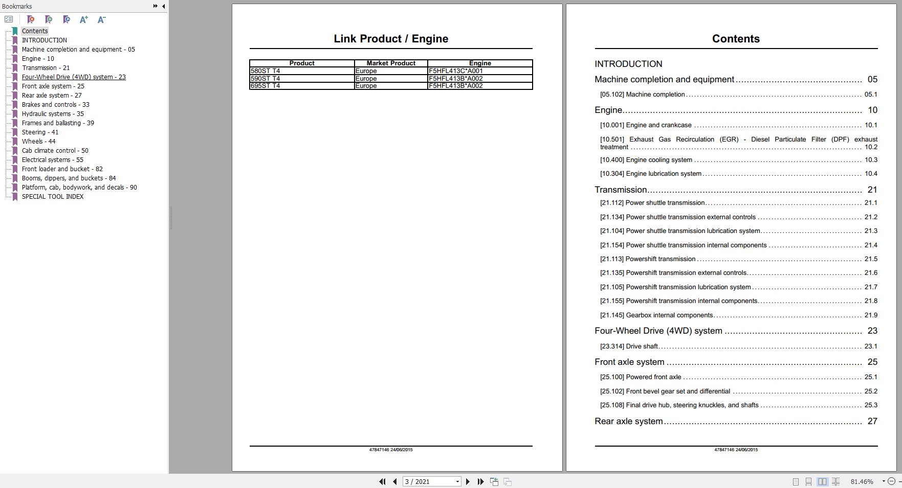 Case Tractor Backhoe Loader 580ST 590ST 695ST S3B Service Manual47847146 2
