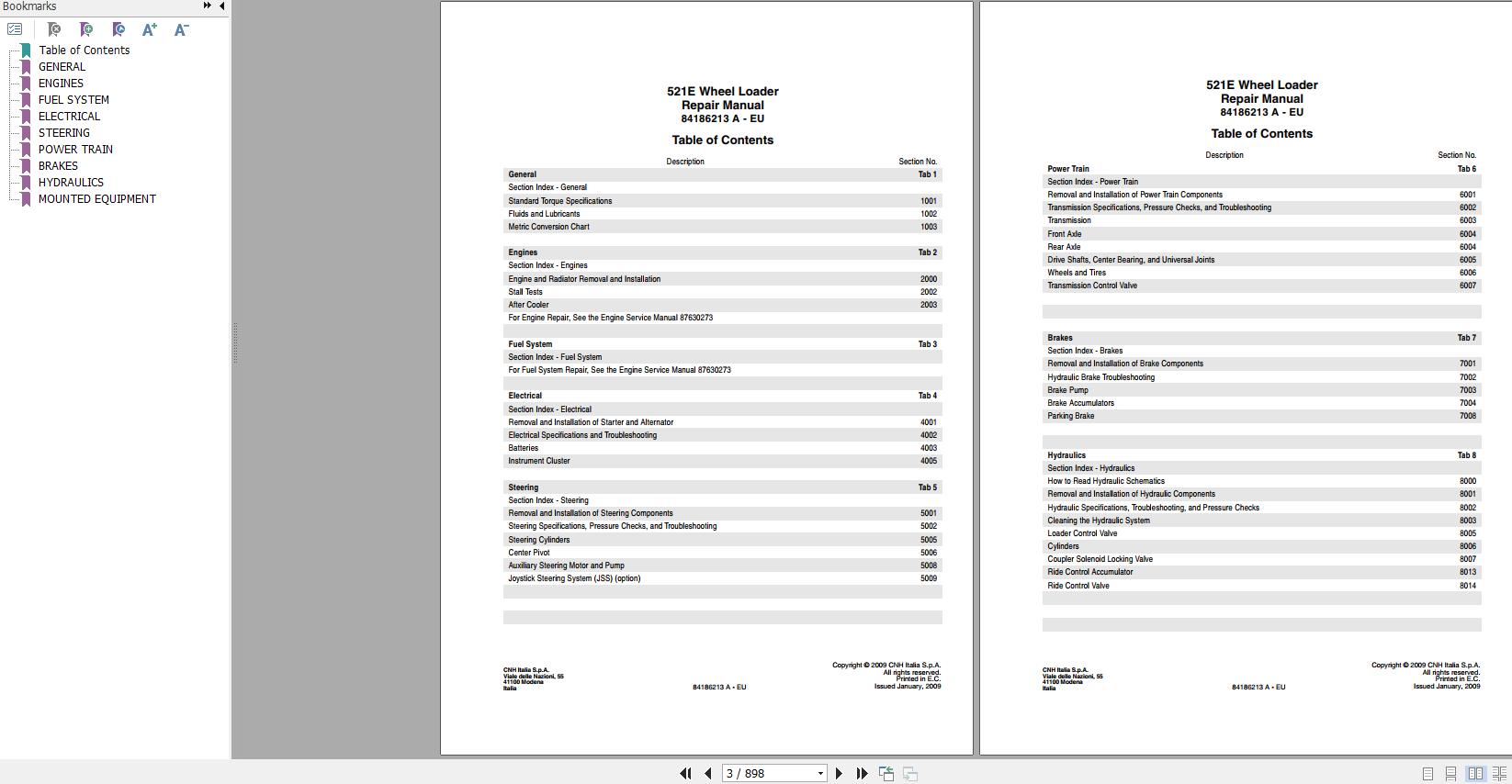 Case Wheel Loader 521E Repair Manual84186213 2