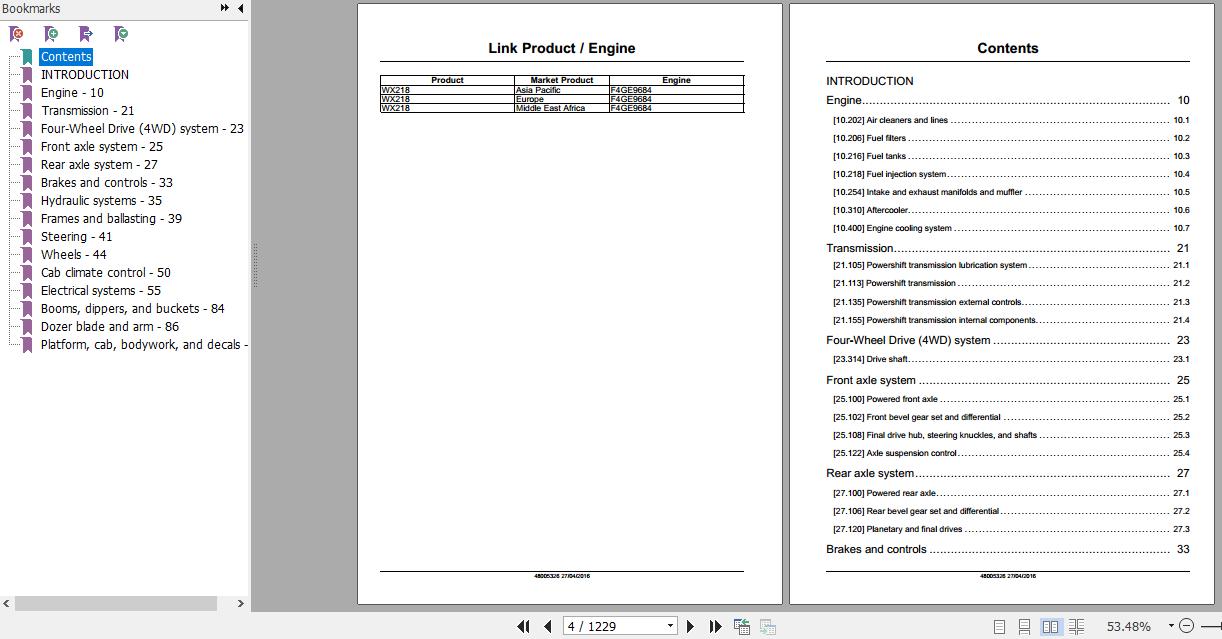 Case Wheeled Excavator WX218 Service Manual48005326 2