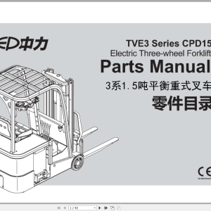 EP Electric Three wheel Forklift CPD15TVE Part Manual 1