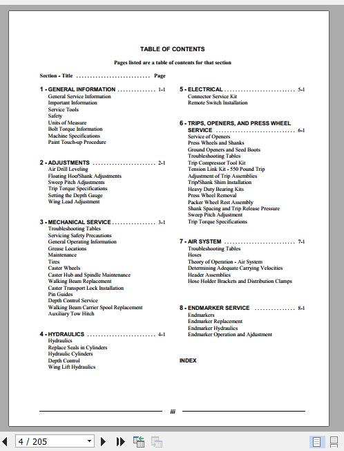 Flexicoil 5000HD Air Drill Repair Manual87545763 2