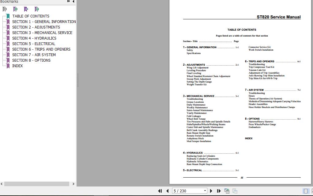 Flexicoil ST820 Precision Tillage Service ManualNW 010V2 2