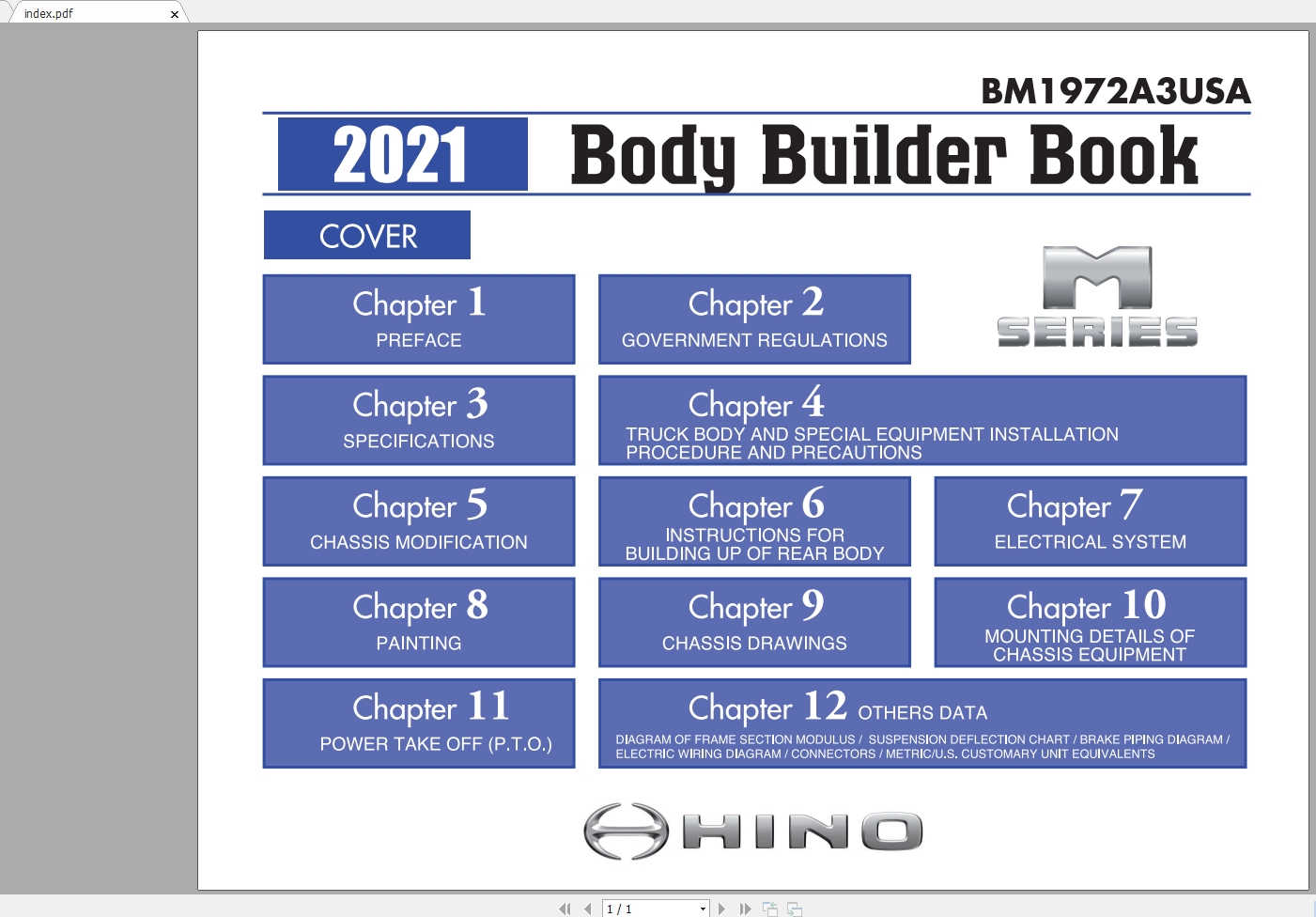 HINO Truck M Series 2021 Body Builder Book1972A3USA 1