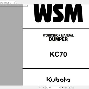 Kubota Dumper KC70K100HD Workshop Manual 1
