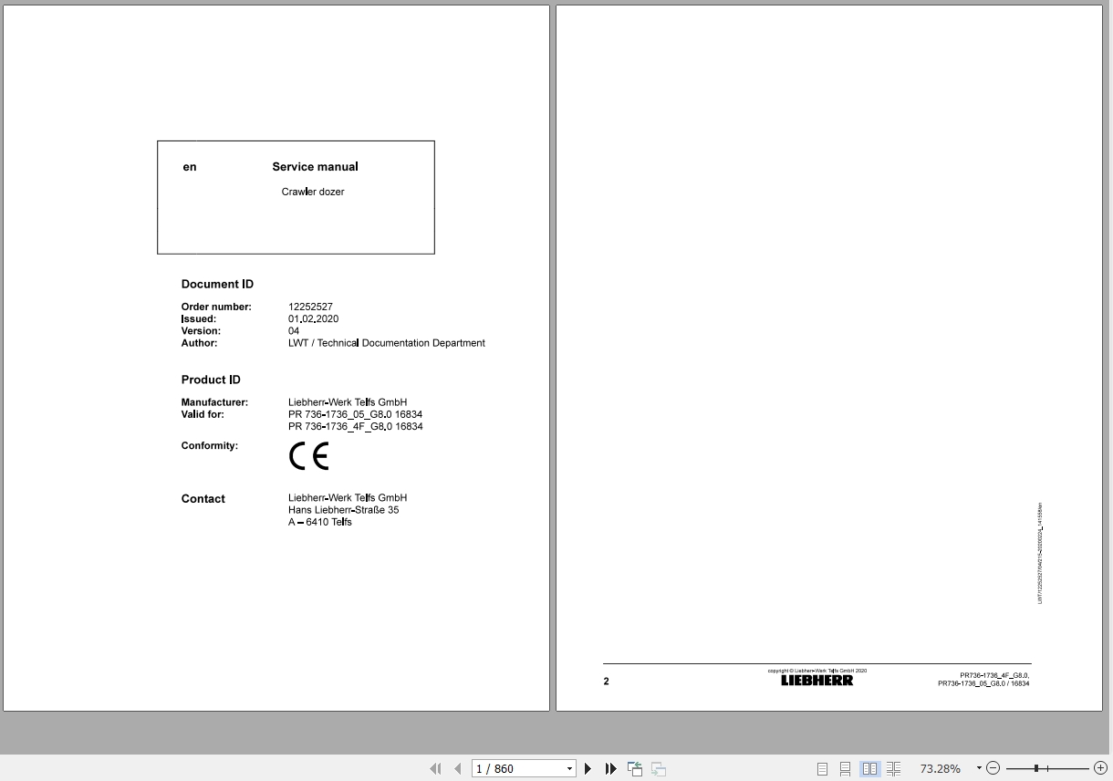 Liebherr Tractors PR73617364F05G8016834022020en Service Manuals 1