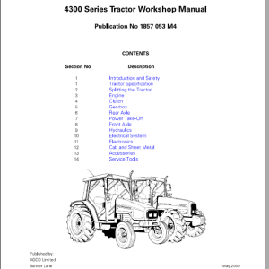 Massey Ferguson Tractor MF 4300 Workshop Service Manual 1