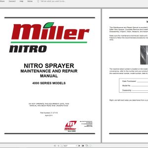 Miller Nitro 4000 Series Sprayer Maintenance Repair Manual2147116 1