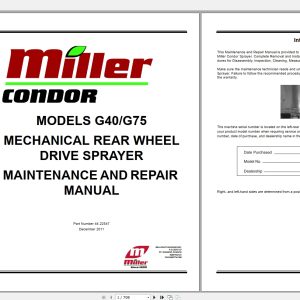Milner Condor G40 G75 Maintenance Repair Manual44 22547 1