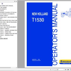 New Holland T1530 Tractor Operators Manual884244199 1
