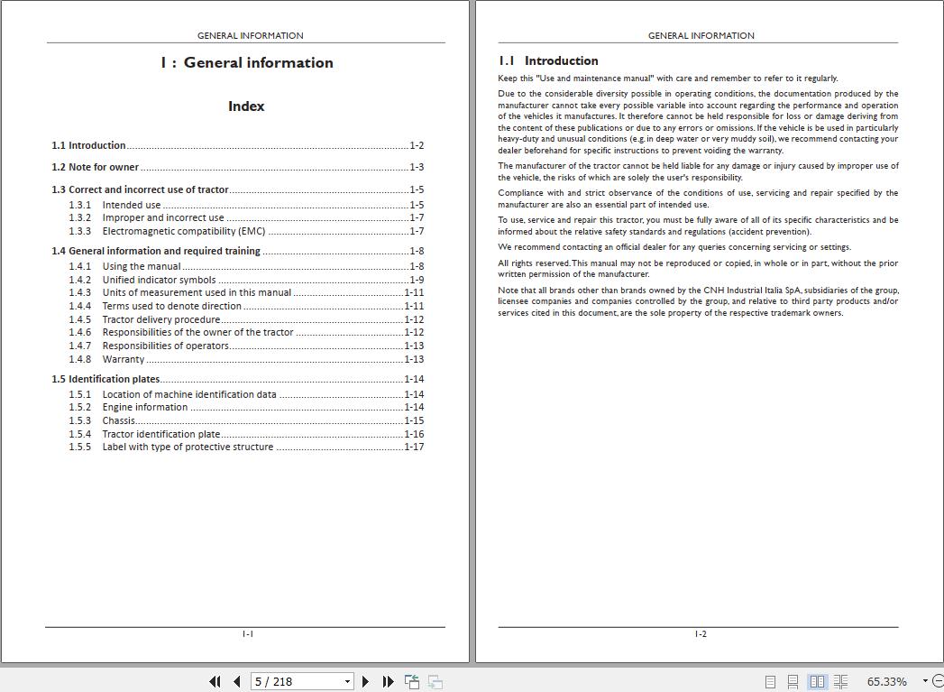 New Holland T1570 T1480 T1490 T14100 Tractor Operators Manual51427761 2