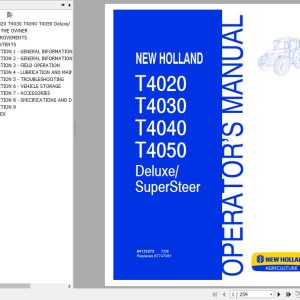 New Holland T4020 T4030 T4040 T4050 Deluxe Supersteer Tractor Operators Manual84131272 1