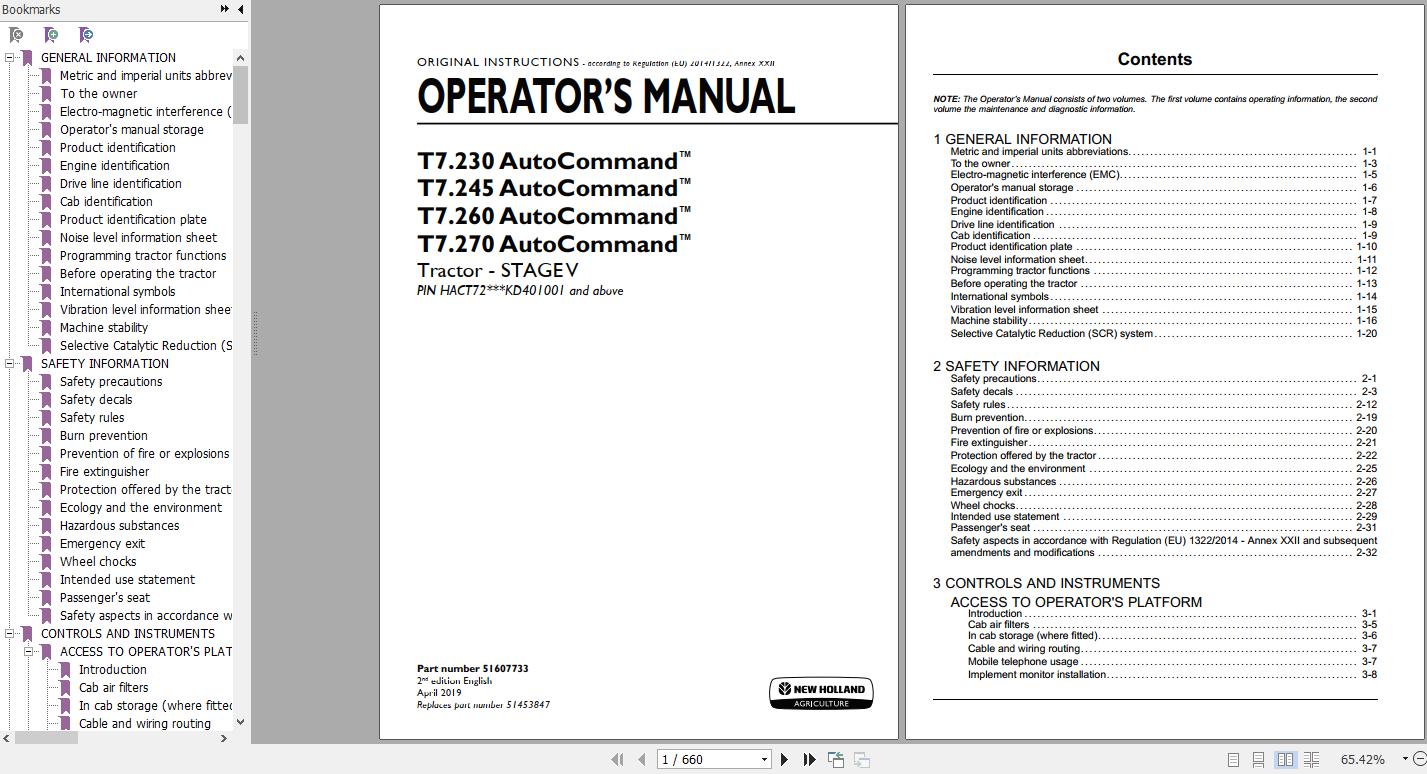 New Holland T7230 T7245 T7260 T7270 AutoCommand Stage V Tractor Operators Manual51607733 1lc4BU