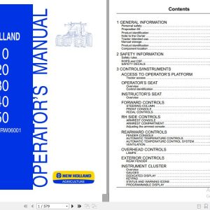New Holland T8010 T8020 T8030 T8040 T8050 Tractor Operators Manual84129227 1