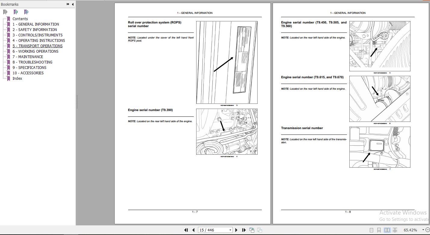 New Holland T9390 T9450 T9505 T9560 T9615 T9670 Tier 4 Tractor Operators Manual84295197 2