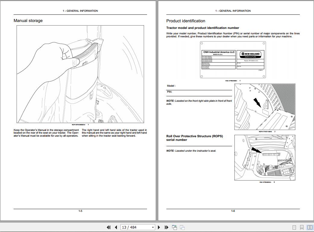 New Holland T9435 T9480 T9530 T9565 T9600 T9645 T9700 Tier 4B final Tractor Operators Manual47762598 2