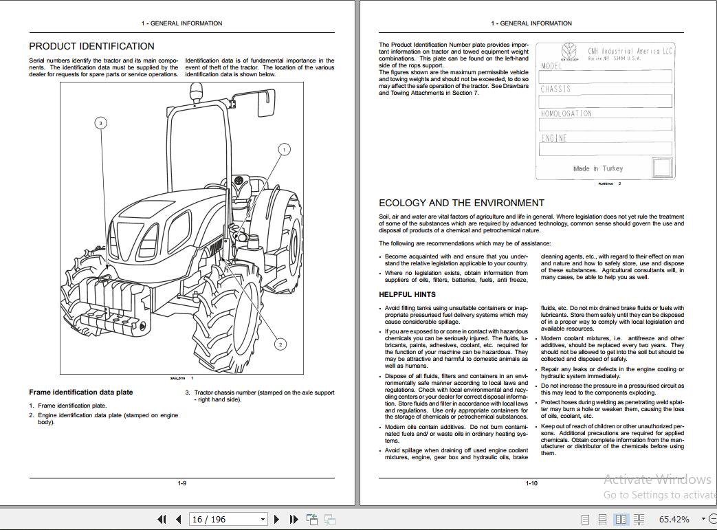 New Holland TD490F Tractor Operators Manual47918153 2