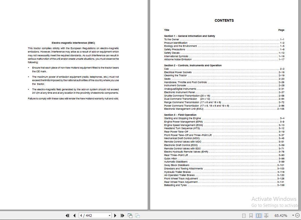 New Holland TM Tractor Operators Manual82999262 2