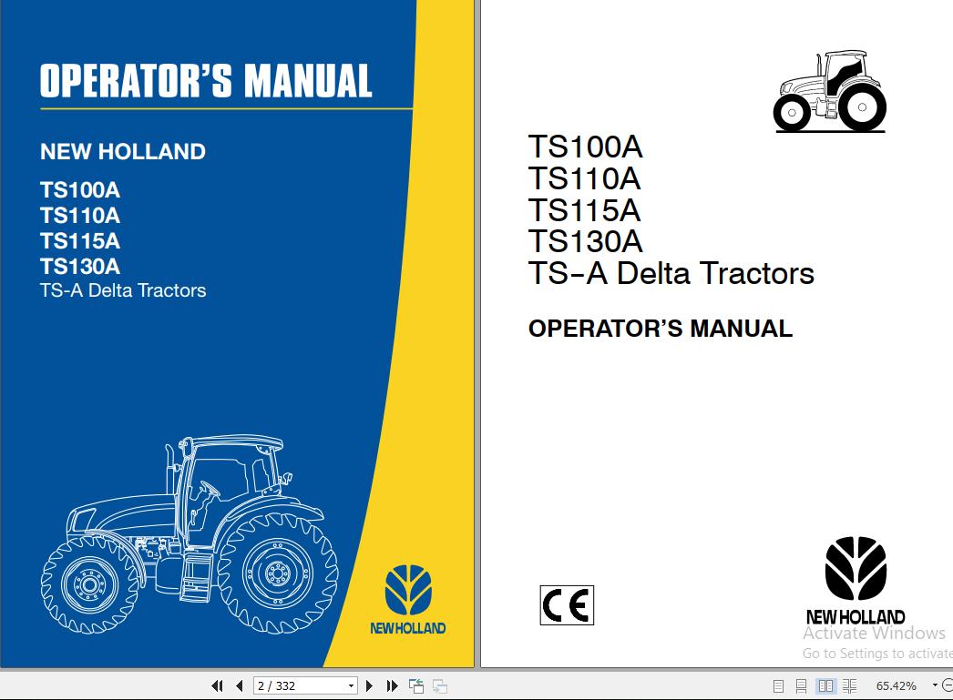 New Holland TS100A TS110A TS115A TS130A TS A Delta Tractors Operators Manual82999129 1