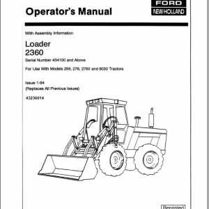 New Holland Versatile 2360 Loader Operators Manual43236014 1