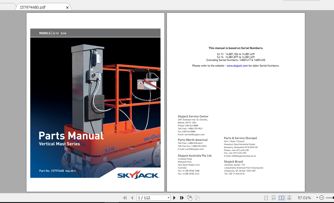 Skyjack AWP All Models 2020 Documentation PDF 5 1
