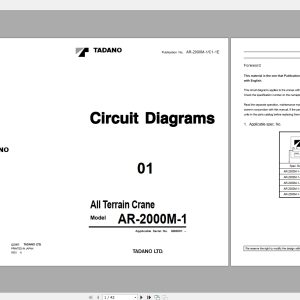 Tadano Crane AR 2000M 1 Circuit Diagrams 1QnJPE