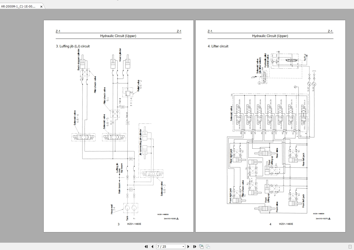 Tadano Crane AR 2000M 1 Circuit Diagrams 25mQ9L