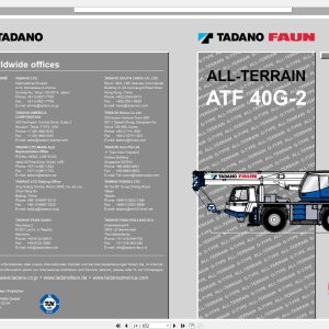Tadano Crane ATF 40G 2 Operating Service Maintenance Manual 0