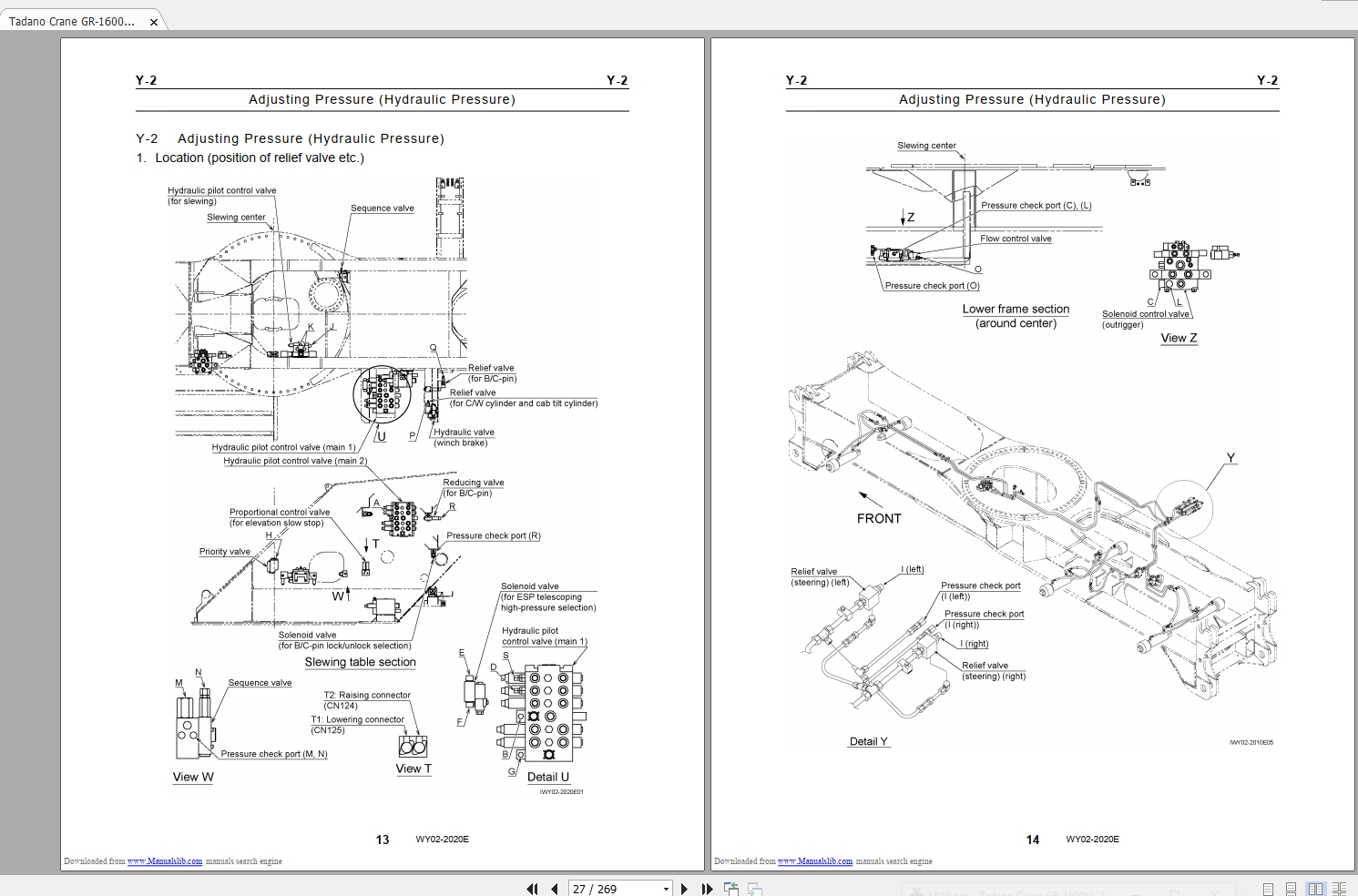 Tadano Crane GR 1600XL 2C2 2E Circuit Diagram DataFE5027 2