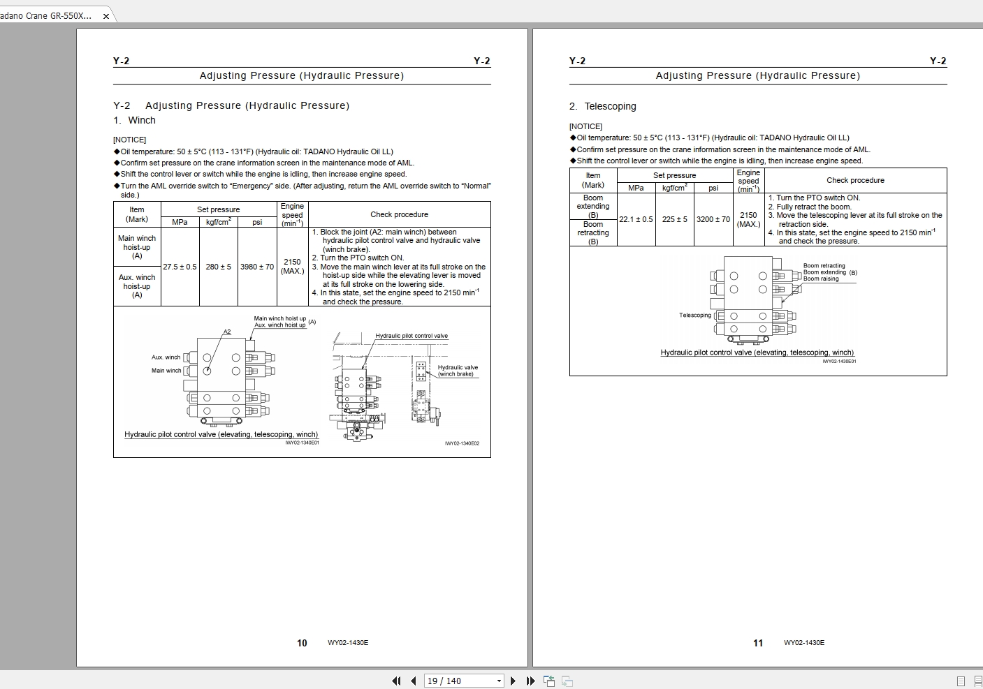 Tadano Crane GR 550XL 2C1U 1E Service Manual540642 2